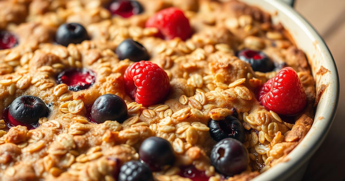 Featured image for Baked Oatmeal with Berries
