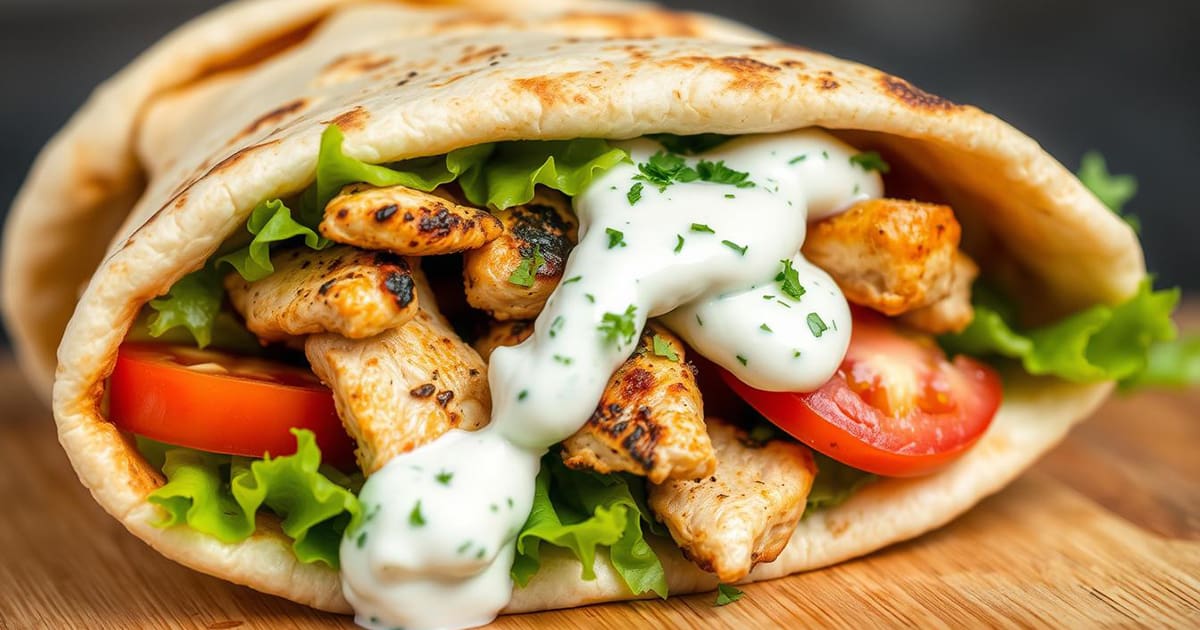 Featured image for Chicken Pita with Tzatziki