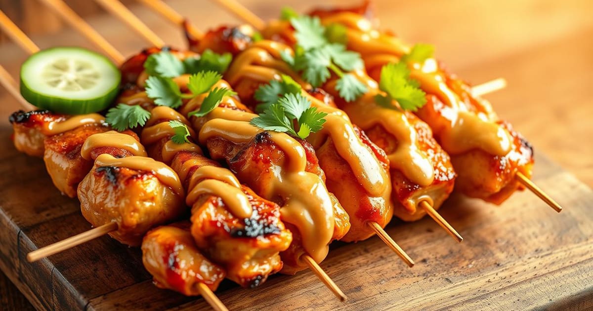 Featured image for Chicken Satay Skewers Appetizer