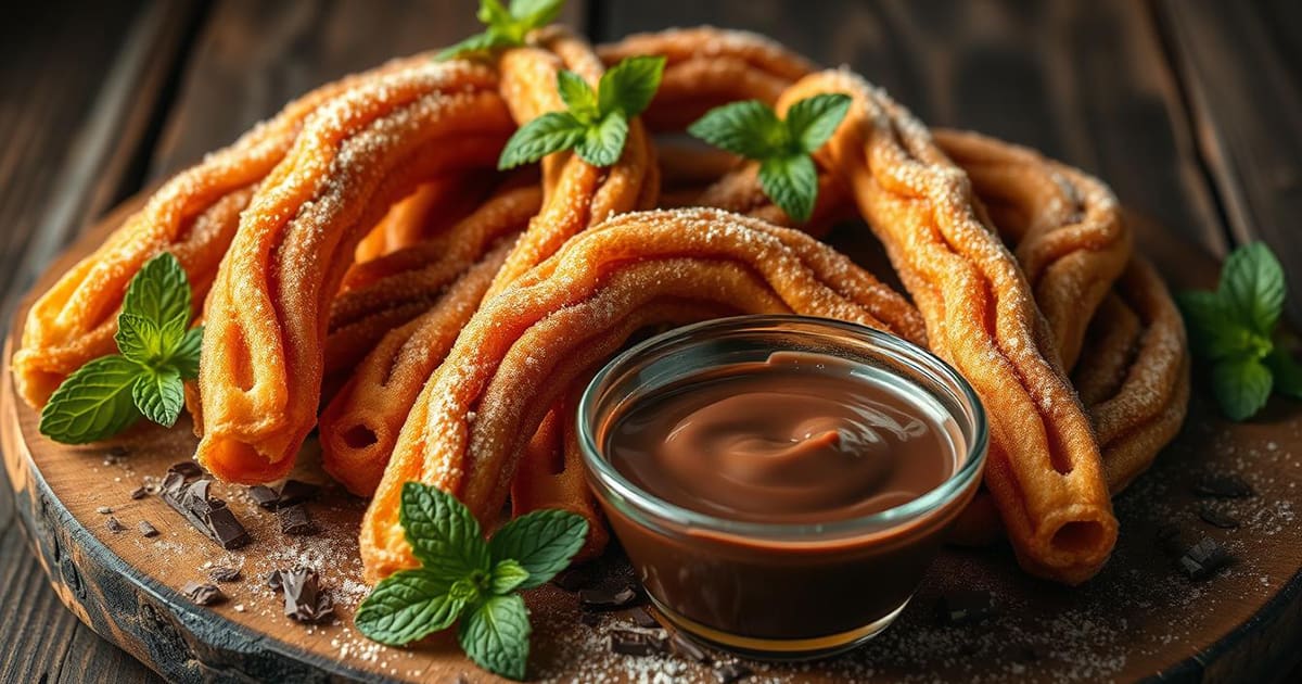 Featured image for Churros with Chocolate Sauce Dessert Recipe