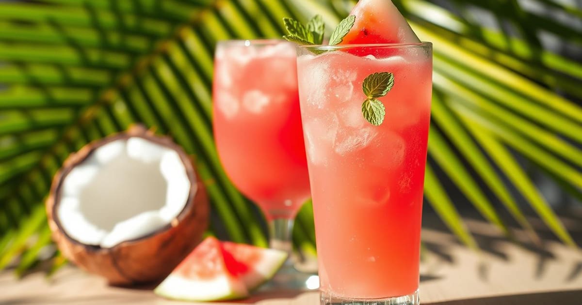 Featured image for Coconut Watermelon Cooler Drink