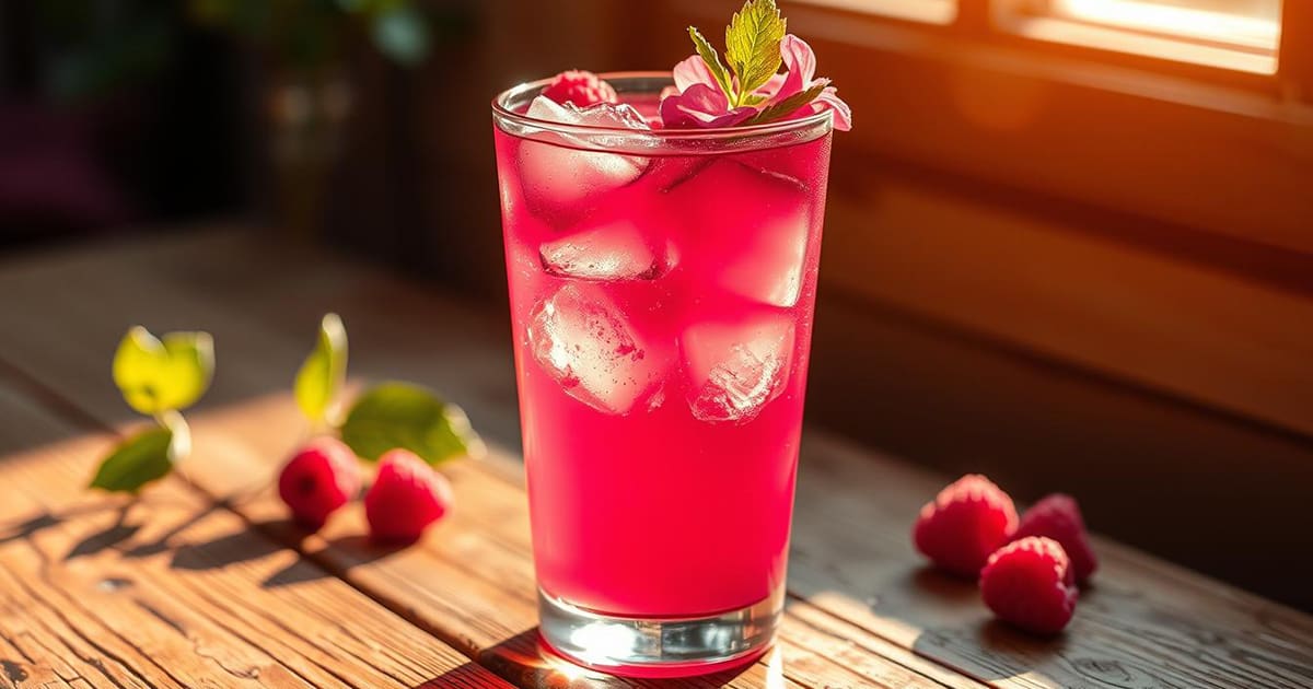 Featured image for Iced Raspberry Hibiscus Tea