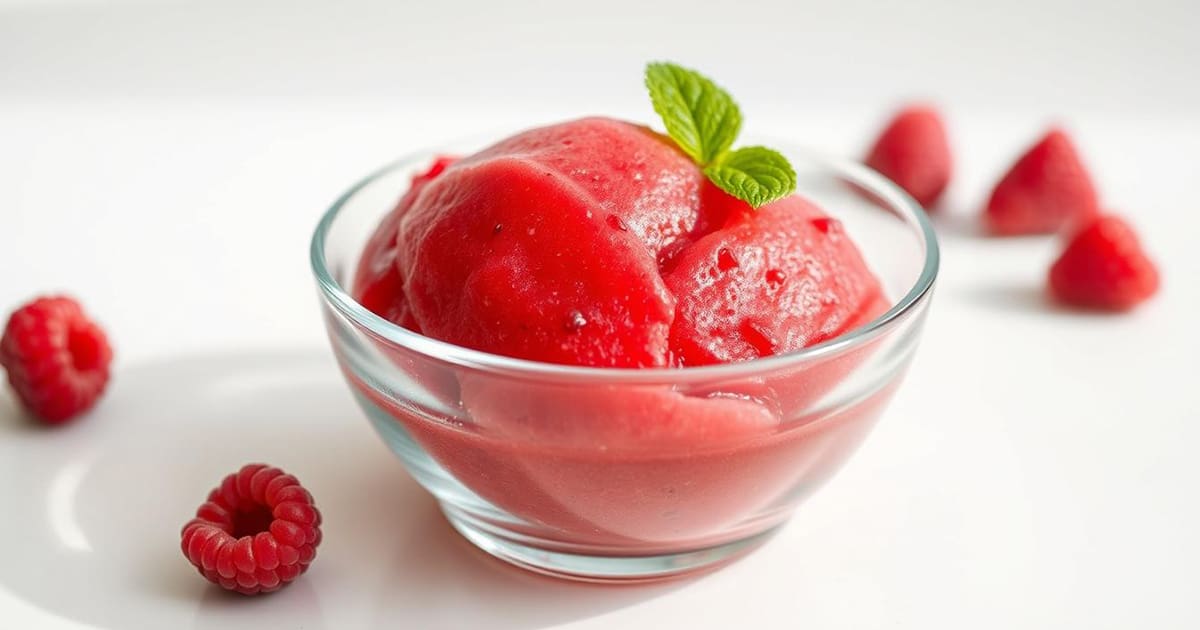 Featured image for Raspberry Sorbet Dessert Recipe