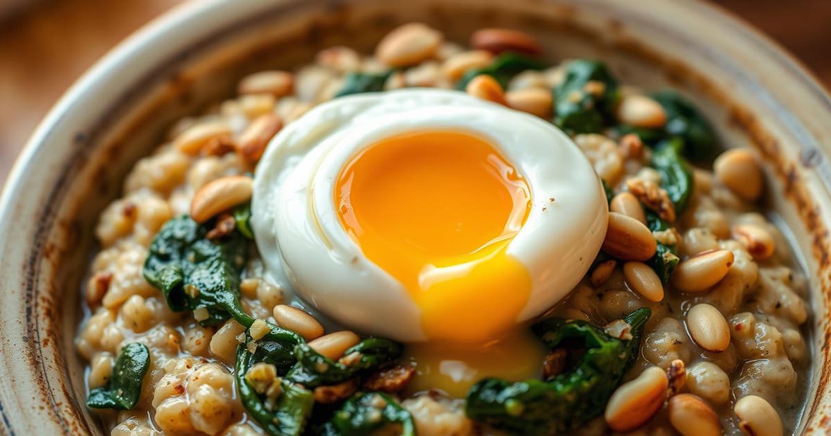 Featured image for Savory Oatmeal with Egg & Spinach
