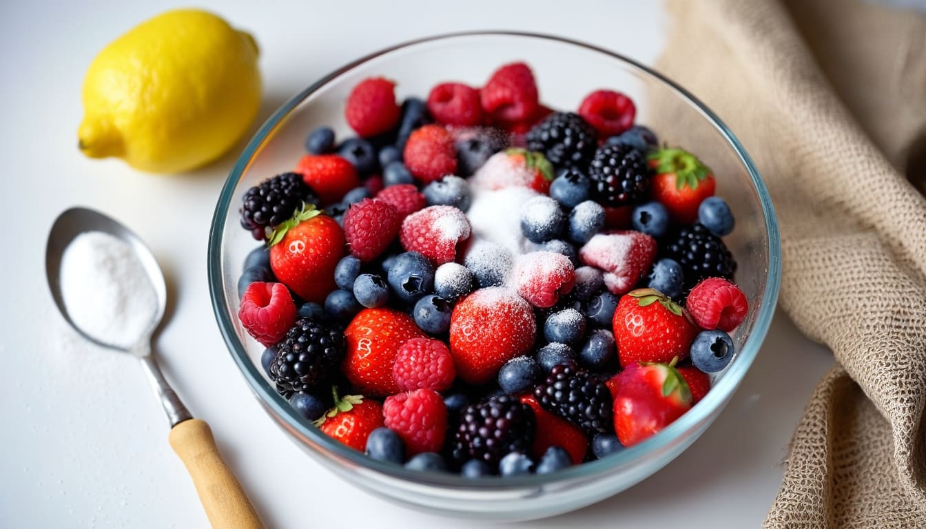Summer Berry Crumble Recipe with Fresh Fruit 3